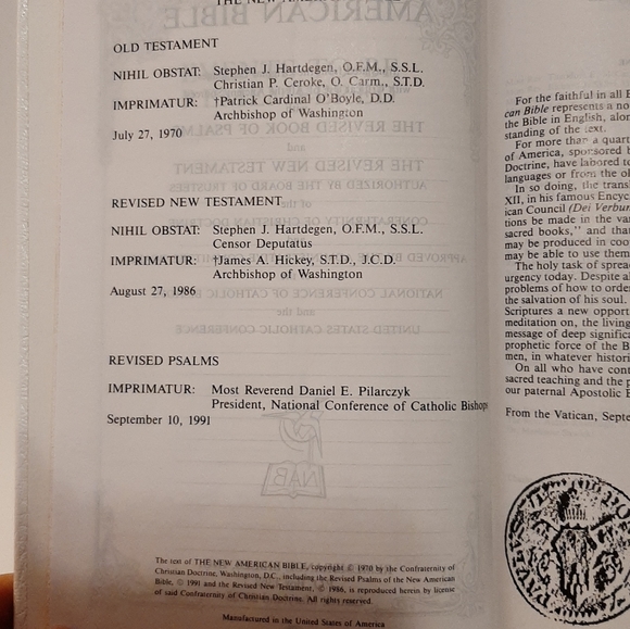 Holy Bible NAB Remembrance Edition Red Letter Hardcover 1970 - Picture 5 of 7